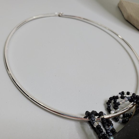 Statement Necklace Wire Collar Pendant‎ Big Black S - Picture 5 of 11